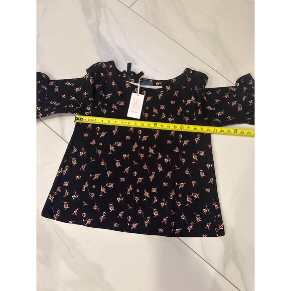 NWT ModCloth Sunday Afilado Black Floral Back Wrap Bow Tie Pullover Top Size L - Picture 12 of 13